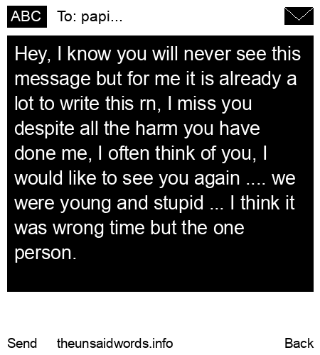 unsent message to papi...