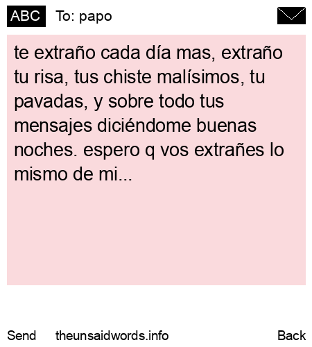 unsent message to papo