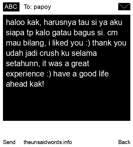 unsent message to papoy