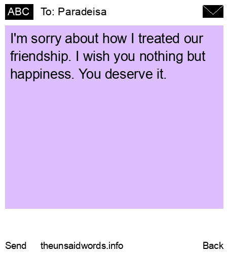 unsent message to Paradeisa