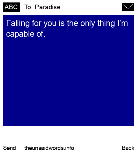 unsent message to Paradise