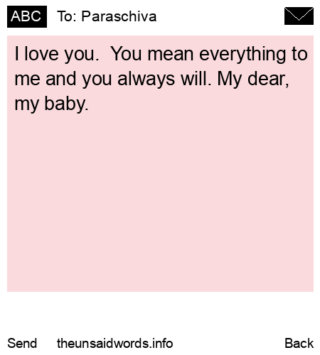unsent message to Paraschiva