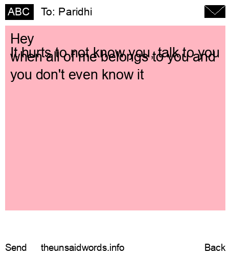 unsent message to Paridhi