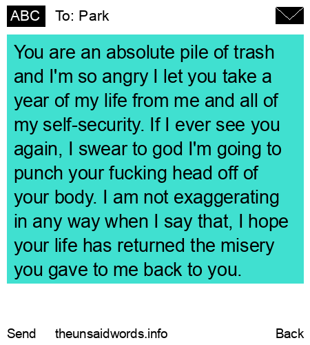 unsent message to Park