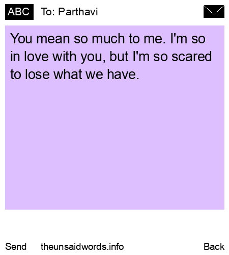unsent message to Parthavi