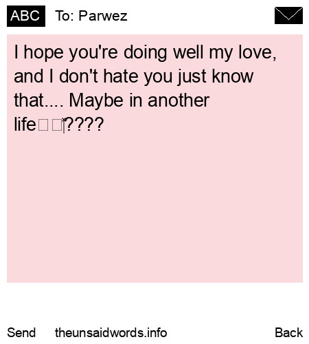 unsent message to Parwez
