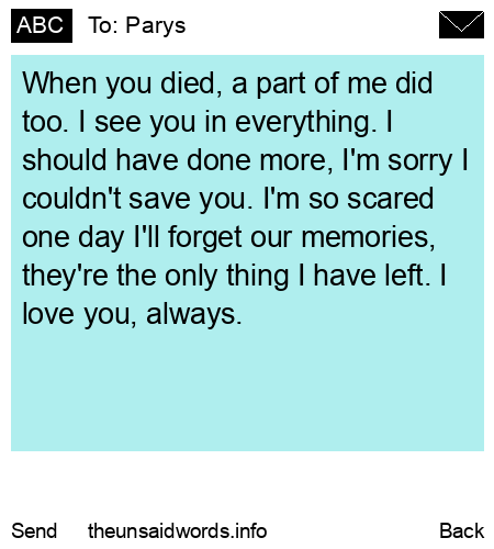 unsent message to Parys