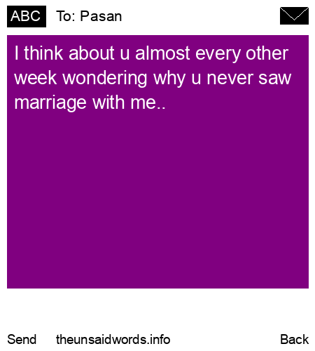 unsent message to Pasan