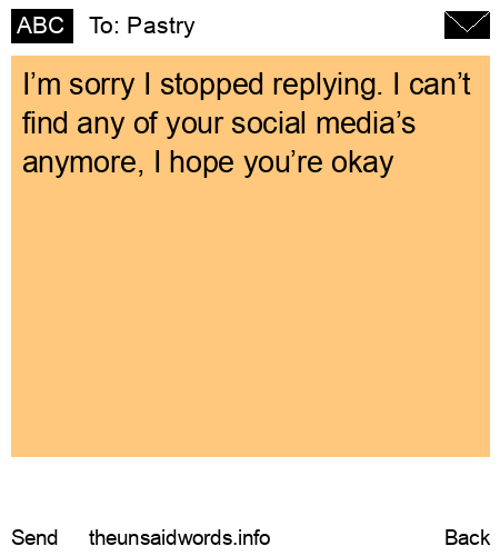unsent message to Pastry