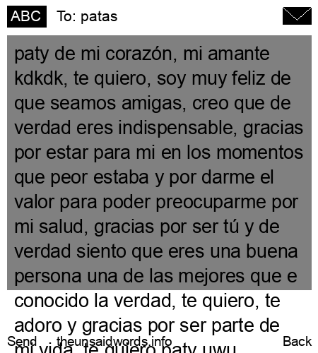 unsent message to patas