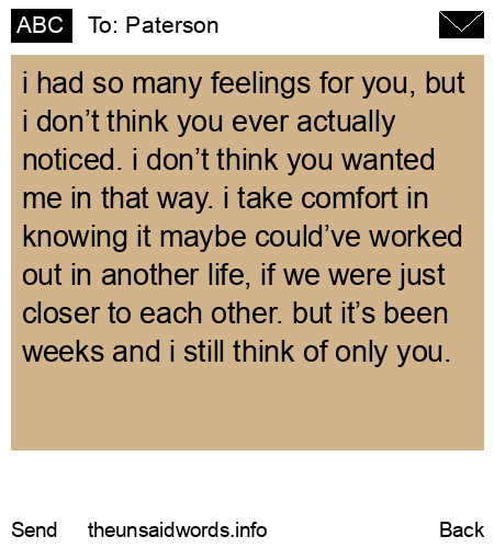 unsent message to Paterson