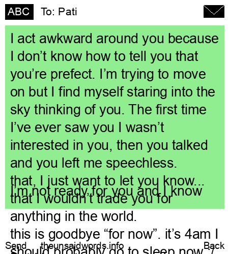 unsent message to Pati
