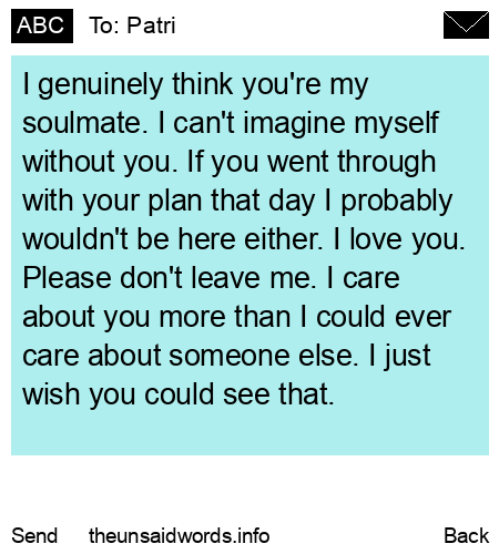 unsent message to Patri