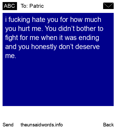 unsent message to Patric