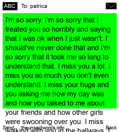 unsent message to patrica