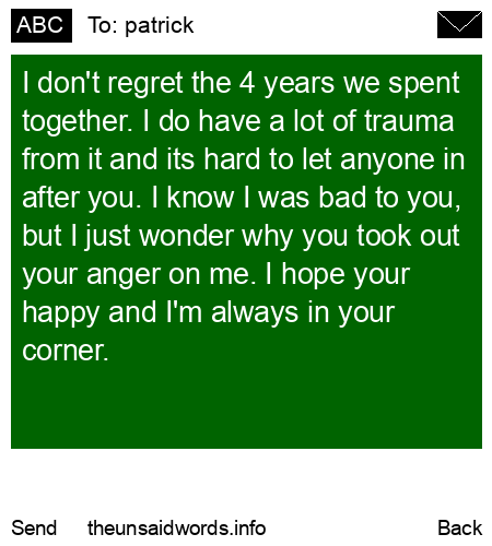 unsent message to patrick