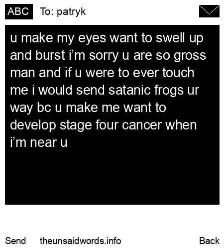unsent message to patryk
