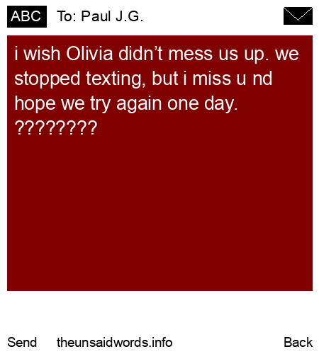 unsent message to Paul J.G.