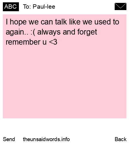 unsent message to Paul-lee