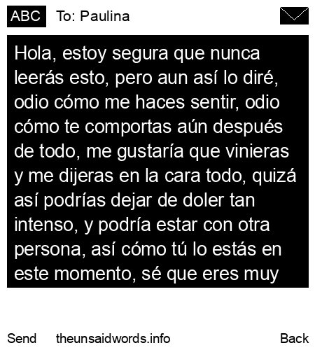 unsent message to Paulina