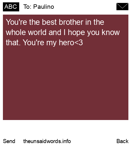 unsent message to Paulino
