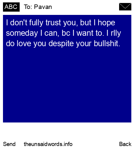 unsent message to Pavan