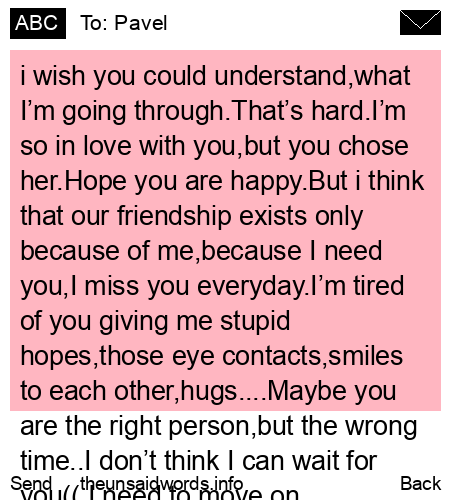 unsent message to Pavel