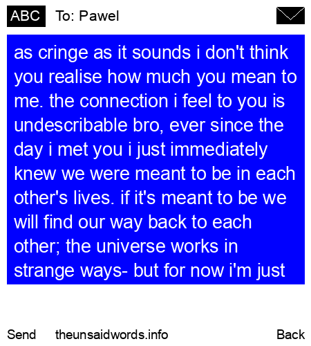 unsent message to Pawel