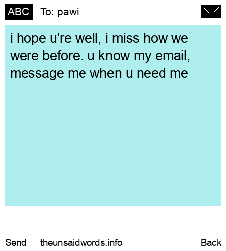 unsent message to pawi