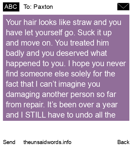 unsent message to Paxton