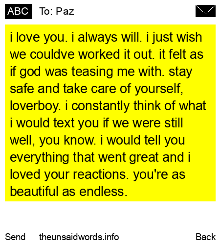 unsent message to Paz
