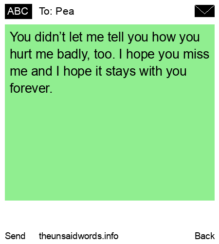 unsent message to Pea