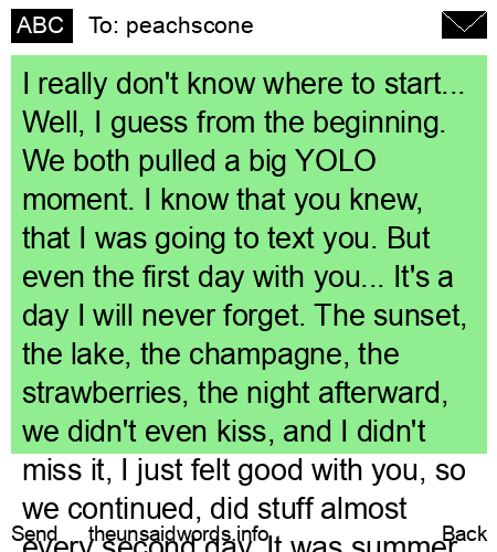 unsent message to peachscone