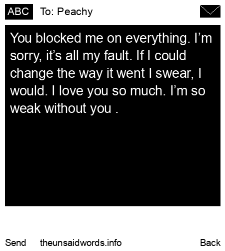 unsent message to Peachy