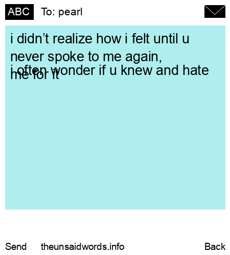 unsent message to pearl