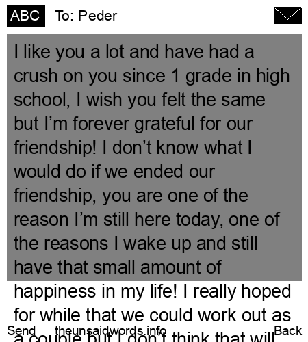 unsent message to Peder