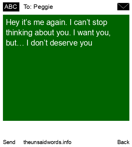 unsent message to Peggie