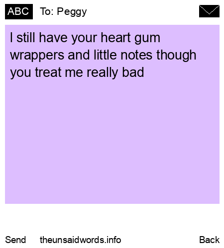 unsent message to Peggy 