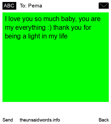 unsent message to Pema