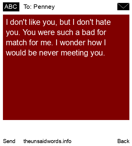 unsent message to Penney
