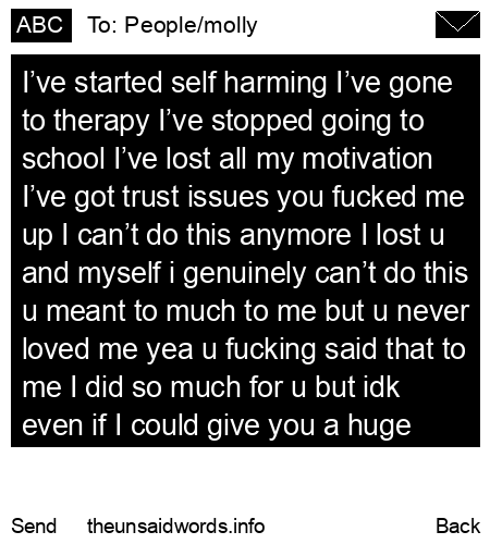 unsent message to People/molly