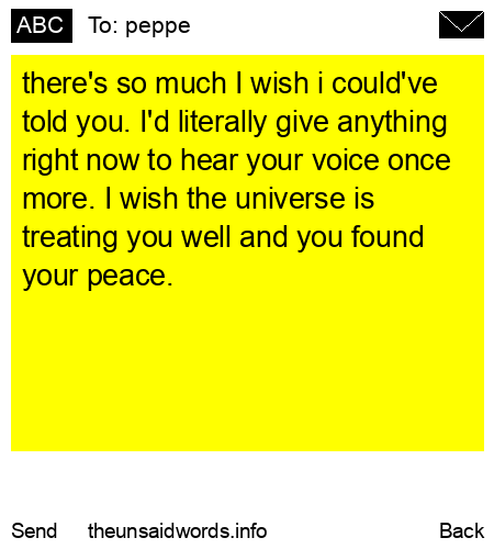unsent message to peppe