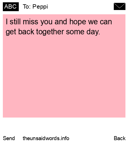 unsent message to Peppi
