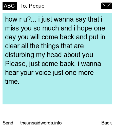 unsent message to Peque