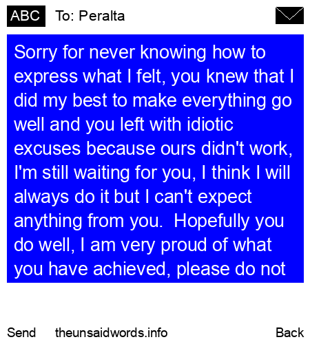 unsent message to Peralta