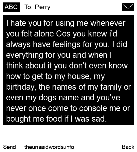 unsent message to Perry