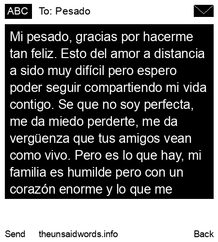 unsent message to Pesado