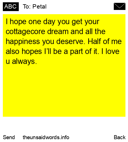 unsent message to Petal