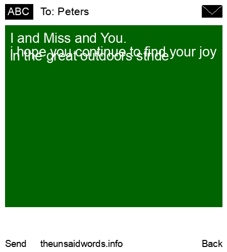 unsent message to Peters