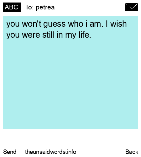 unsent message to petrea